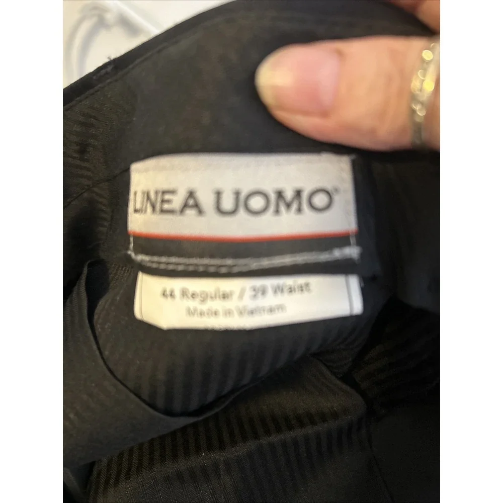 Linea Uomo Men's Navy Wool Suit 3‎ Button Jacket And Pants Size 44R NWT
